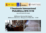 Cartel del V Seminario Internacional PhiloBiblon BNE-UCM
