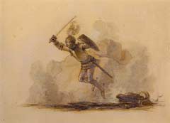 Grabado representando al Quijote