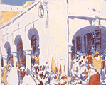 Detall d'una aquarel·la de Mariano Bertuchi
