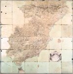 Hand-drawn map of Spain, produced between 1739 and 1743