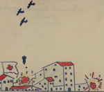 Dibujo infantil. Bombardeo