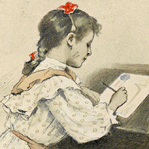 Niña escribiendo una carta
