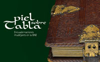 Gráfica de la exposición Piel sobre tabla. Encuadernaciones mudéjares en la BNE