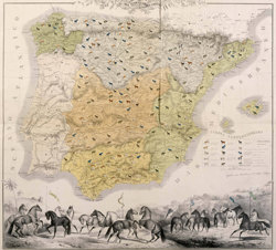 En la imagen La Cria Caballar en España, ca. 1861. BNE, MR/33-41/201