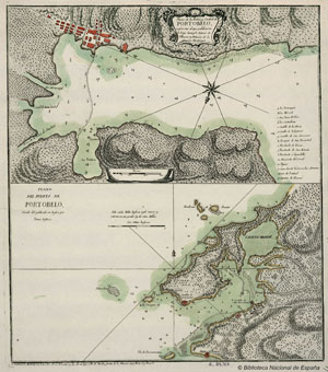 Portobelo (Panamá) (Bahía). Cartas náuticas. Ca. 1792