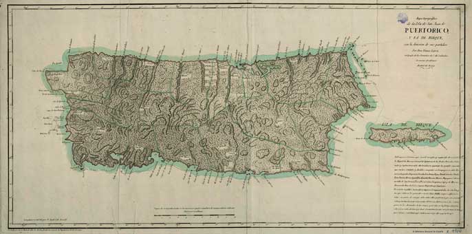Puerto Rico (Isla). Mapas generales. 1791 