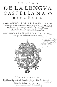 Tesoro de la lengua castellana, o española