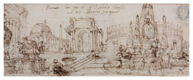 JUVARRA, Filippo (1678-1736). [Fantasía arquitectónica]