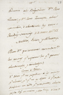 Pedro Lucuze y Pedro Zermeño. Discurso sobre conservar ó abandonar los tres presidios menores, a 4 de marzo de 1765.