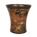 Vaso ceremonial (kero). Inca colonial. Virreinato del Perú.