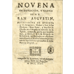 <i>Novena en devoción, y gloria de N.P. San Augustin ...</i>