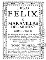 Libro Félix o maravillas del mundo..(1750)