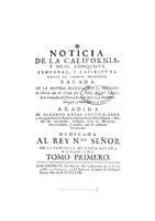 Noticia de la California y de su conquista...(1757)