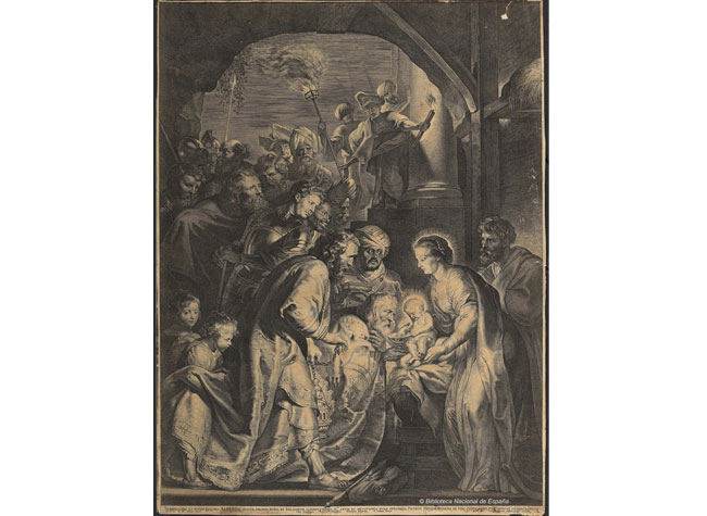 La Adoración de los Reyes con antorchas