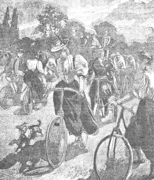 Mujeres en bicicleta en el diario El Globo