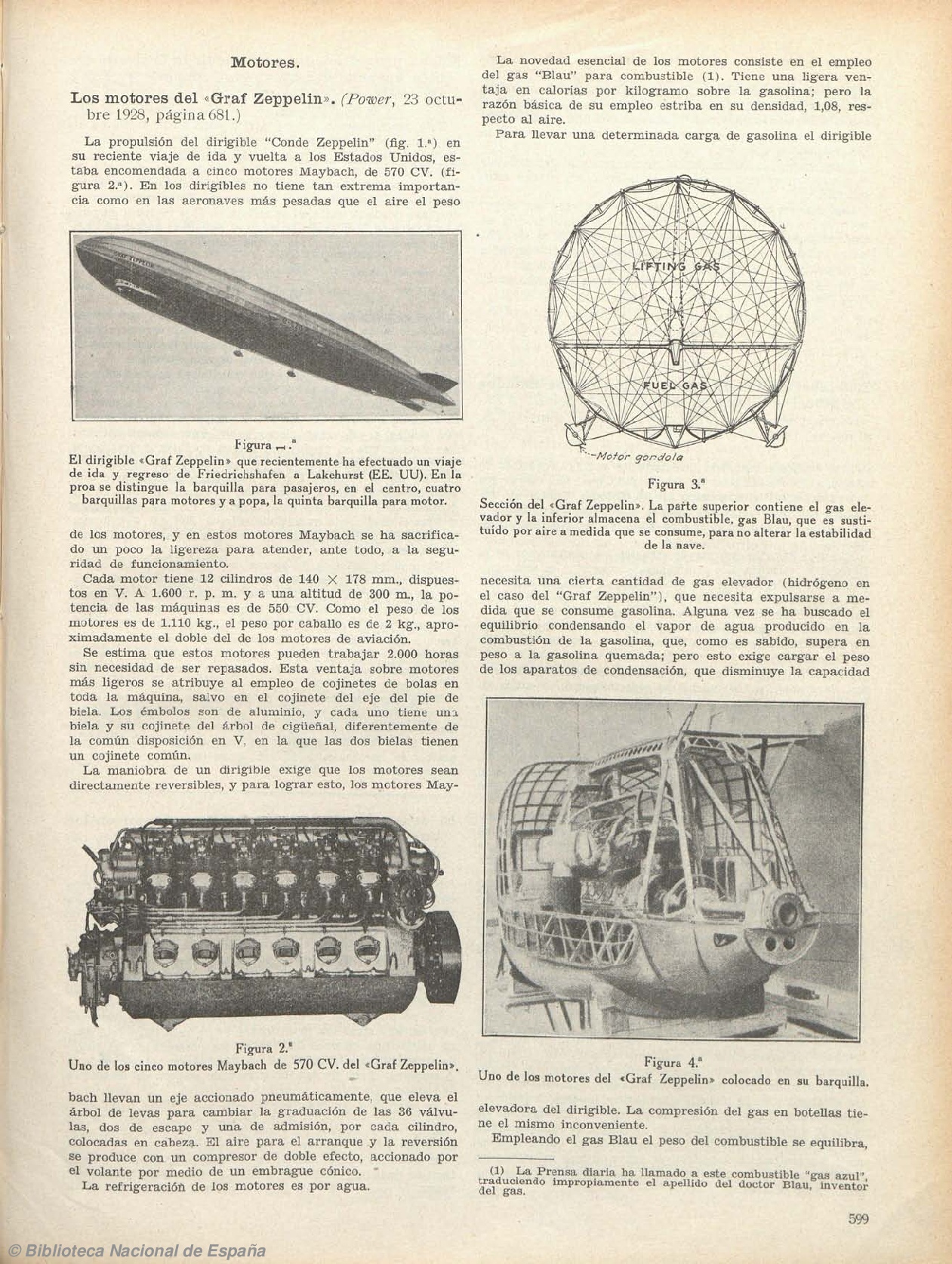 Los motores del Graf Zeppelin, Ingeniería y construcción (nov. 1928), n. º 71, página 39