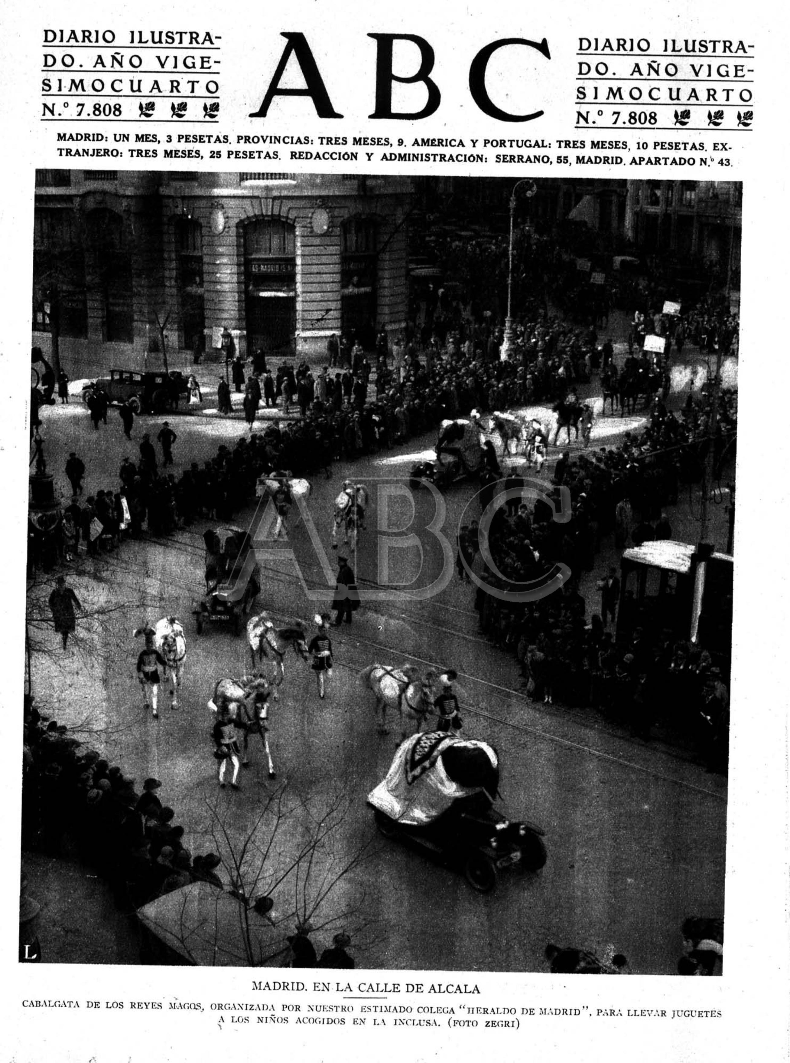 Portada diario ABC de Madrid, 7 de enero de 1928