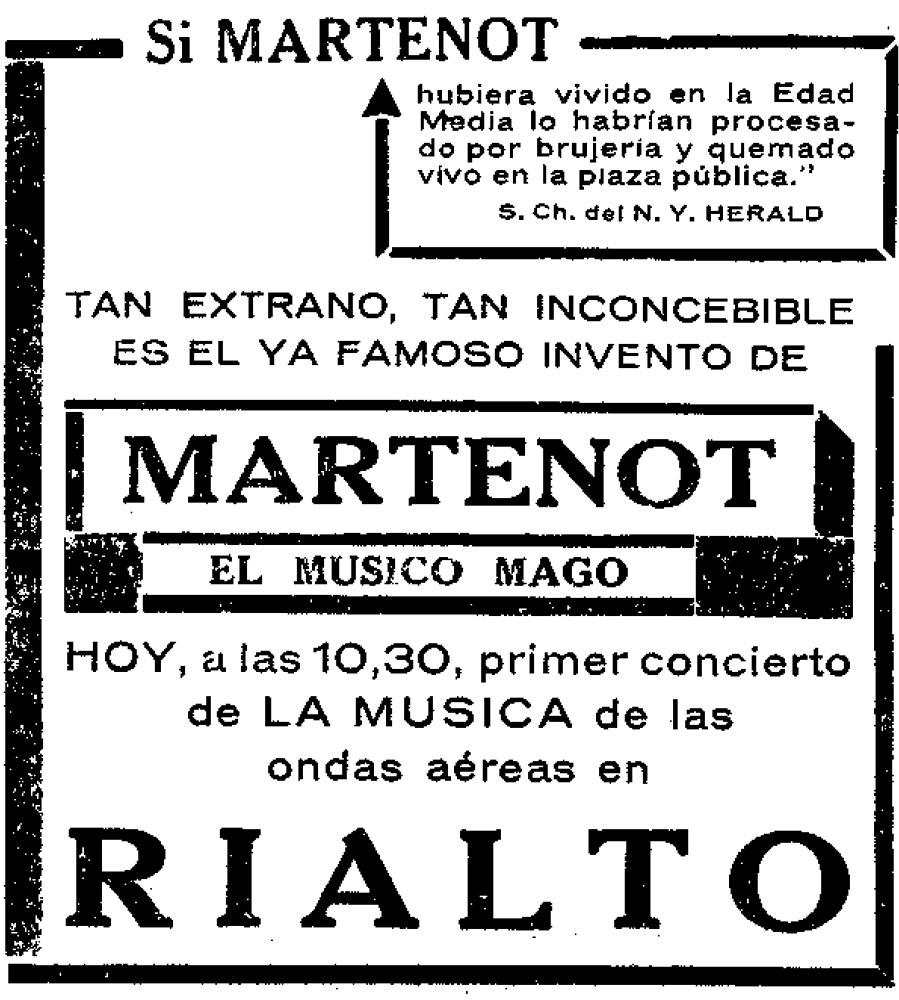 Anuncio de la actuación de Martenot (El Sol)