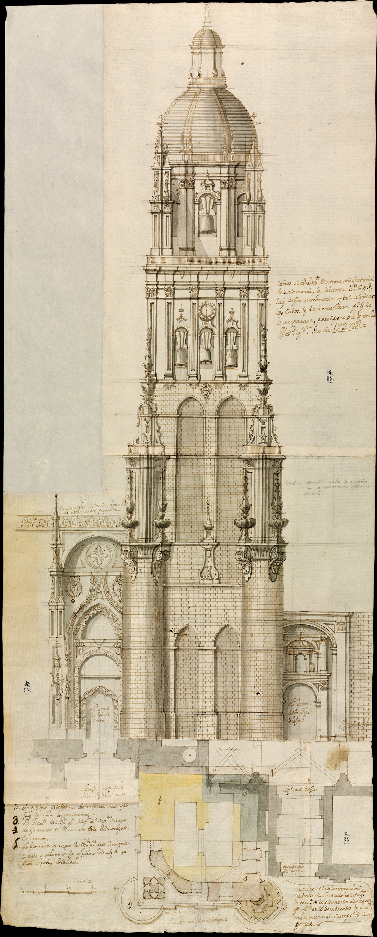 [Proyecto para reforzar el fuste de la torre de la catedral de Salamanca]