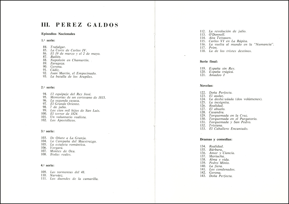Listado de los manuscritos mostrados en la exposición (abril-mayo, 1970). BNE-A, BN 3045/002.