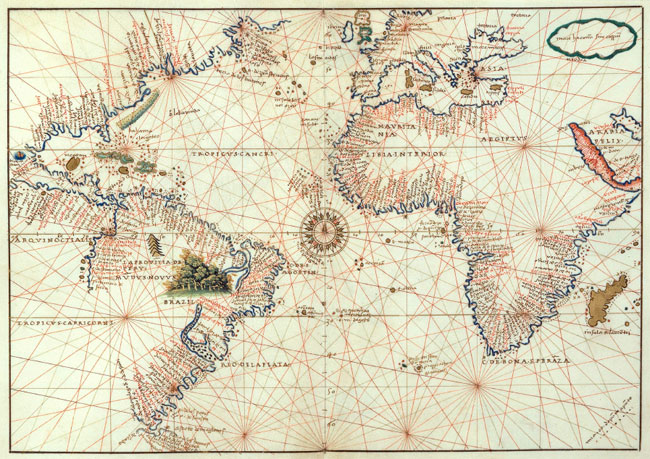 Mapa de Europa y América
