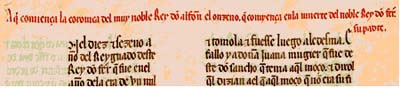 Fragmento de la crónica de Alfonso XI
