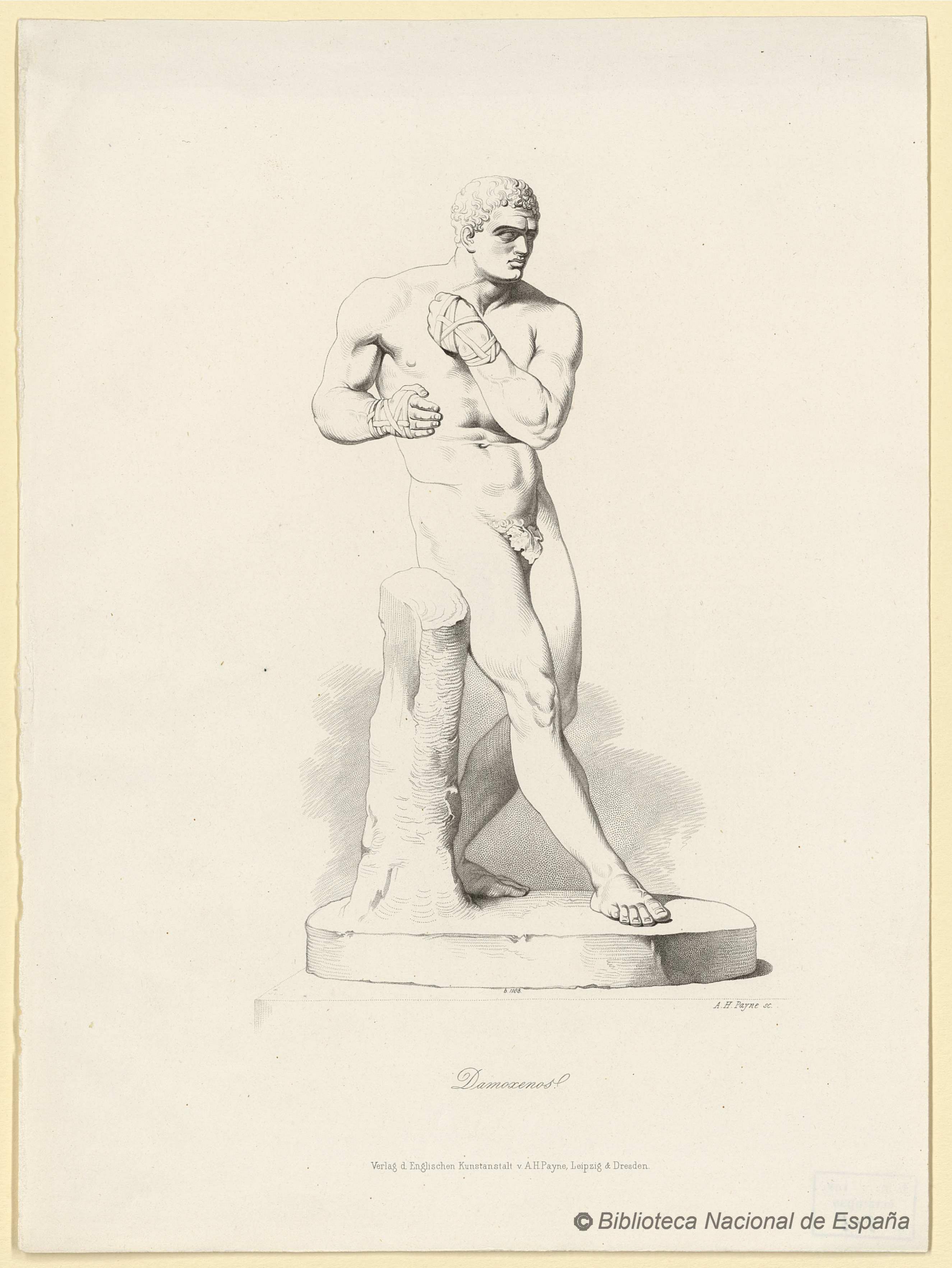 Damoxenos. Albert Henry Payne. Estampa. Entre 1830 y 1902.