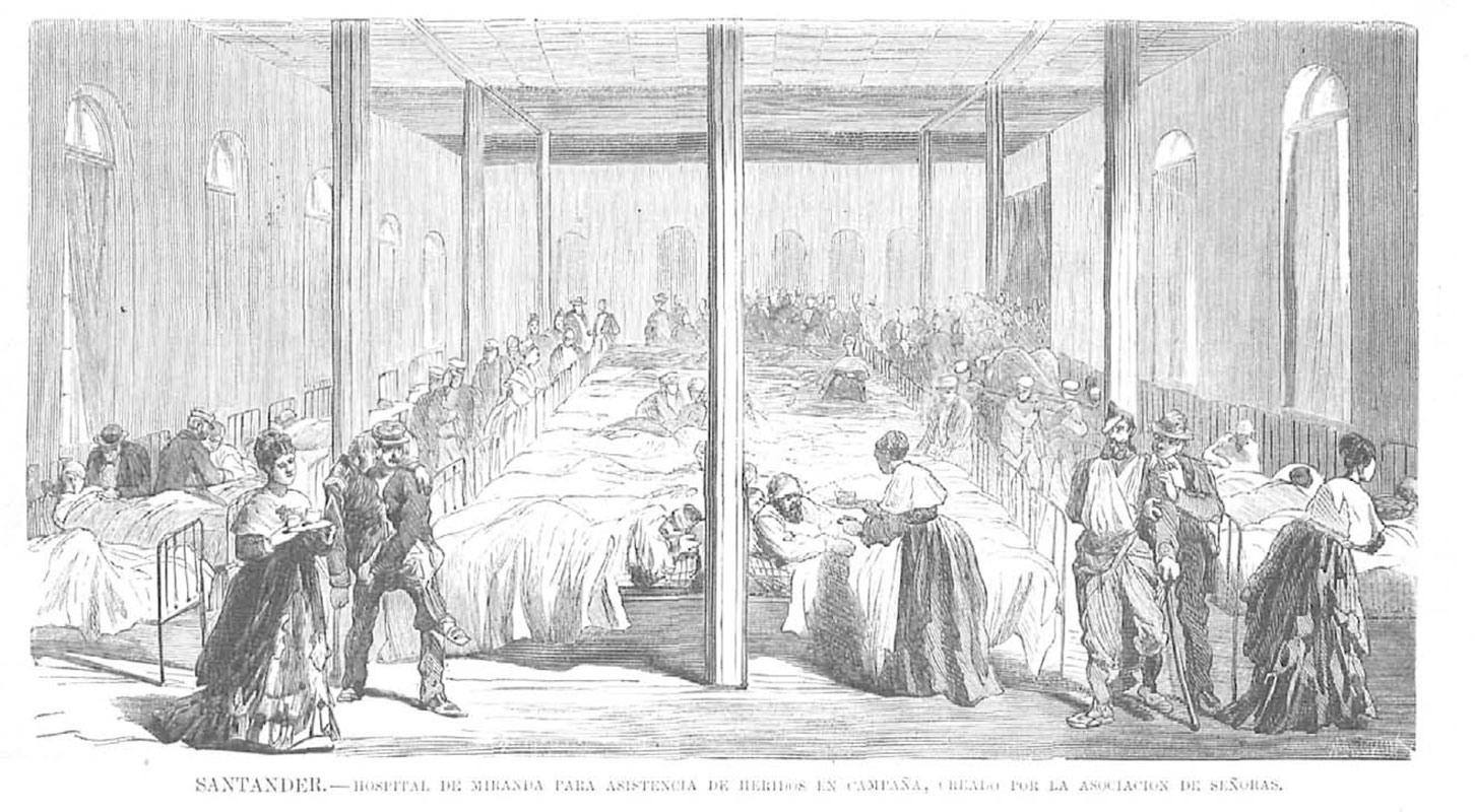 Hospital atendido por mujeres en la guerra carlista