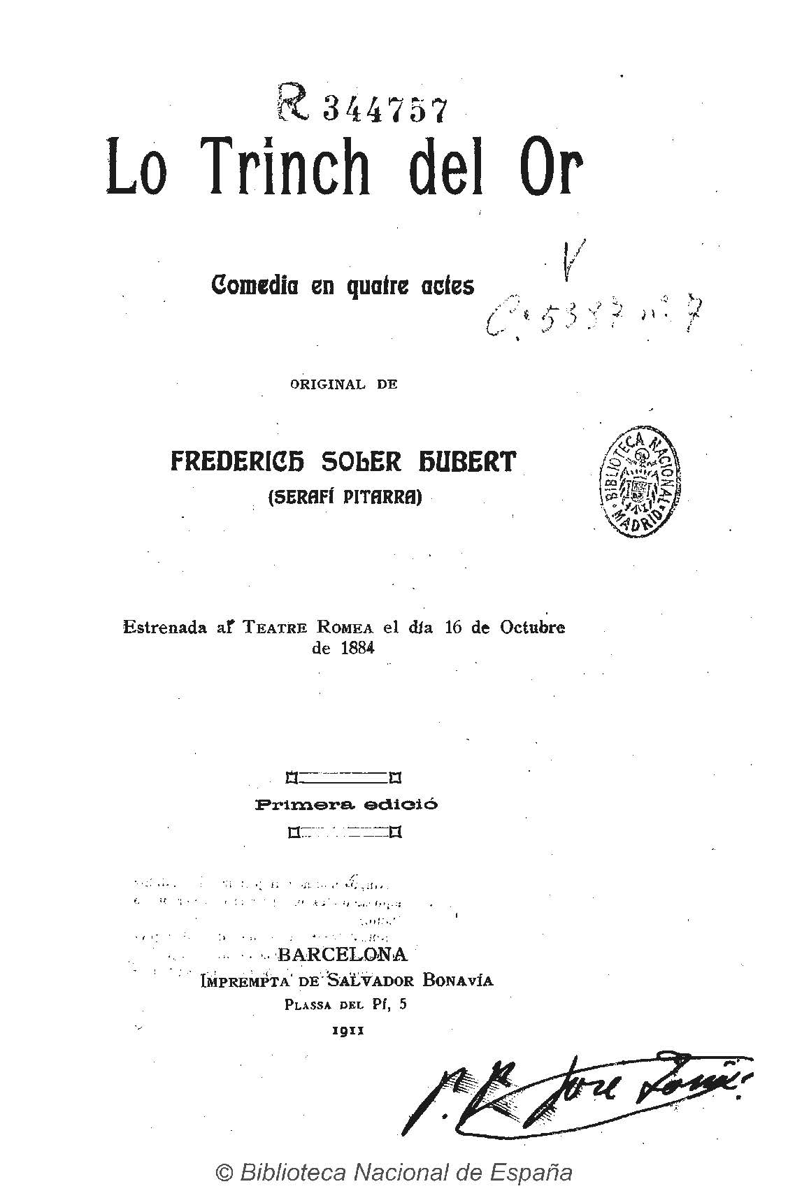 Lo Trinch del Or de Frederic Soler