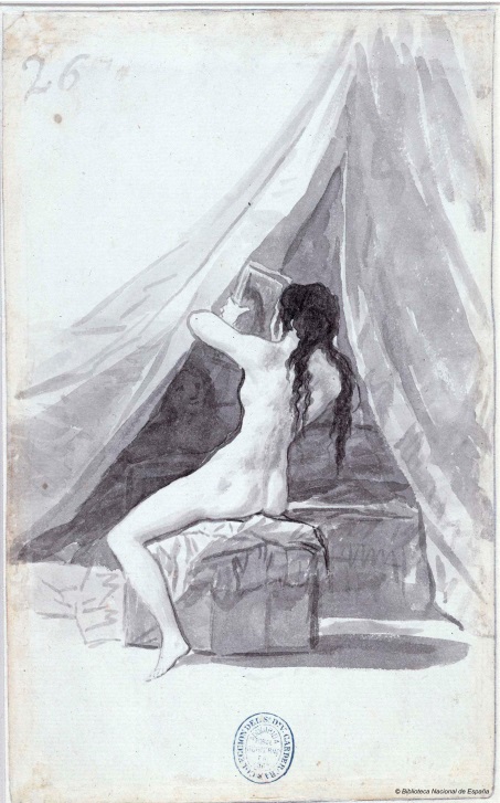 Mujer desnuda con un espejo de Francisco de Goya