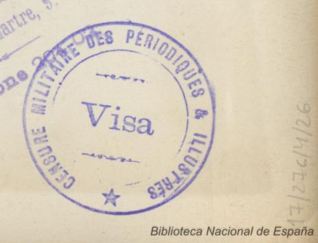 Sello de censura al verso de una fotografía