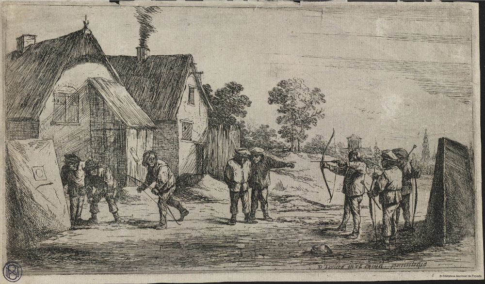 Los tiradores al blanco. David Teniers. Estampa. Entre 1630 y 1690