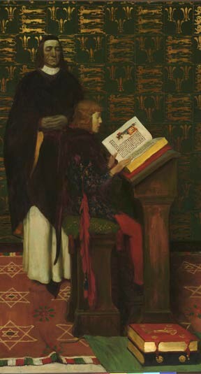 Howard Pyle. Richard de Bury como tutor del joven Eduardo III. (1903) Delaware Art Museum.