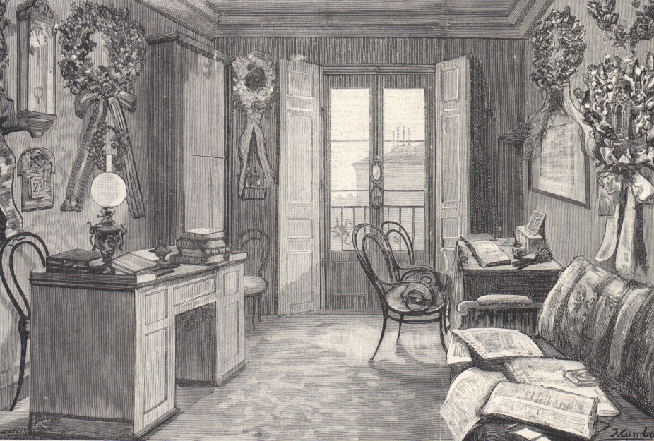Despacho de Zorrilla. La Ilustración Española y Americana, 30 de enero de 1893