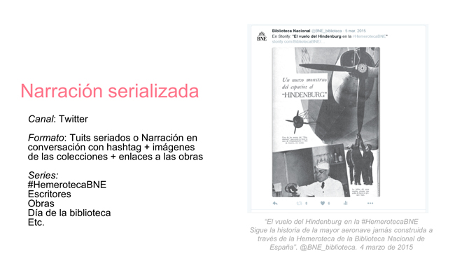 Ejemplo de narración serializada en Twitter