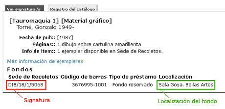 Registro del catálogo