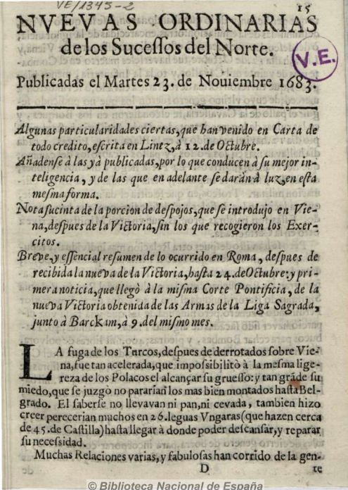 Antes de la prensa: avisos, nuevas o noticias