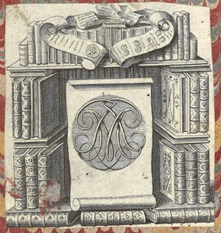 Ex libris con monograma sin identificar (BNE, 3/74976)