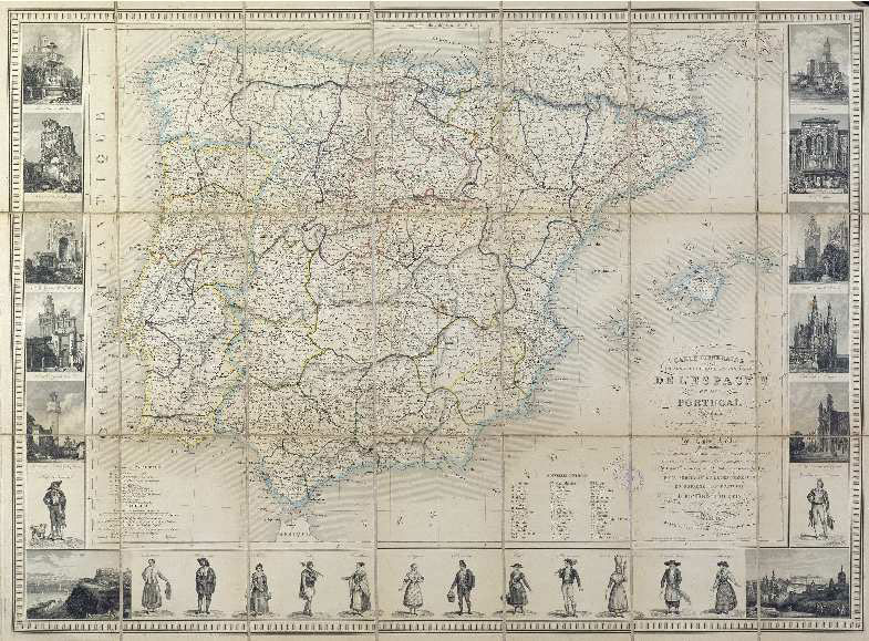 Mapa de España, 1841, [BNE, MV/3 España. Carreteras. 1841]