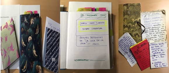 cuadernos y anotaciones de Rosa Montero