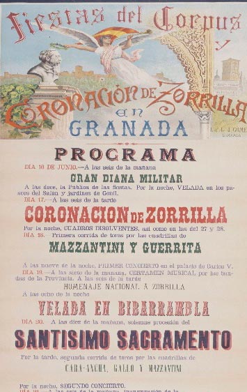 Cartel de las fiestas del Corpus y Coronación de Zorrilla. BNE CART.P/154 http://bdh-rd.bne.es/viewer.vm?id=0000018772&page=1