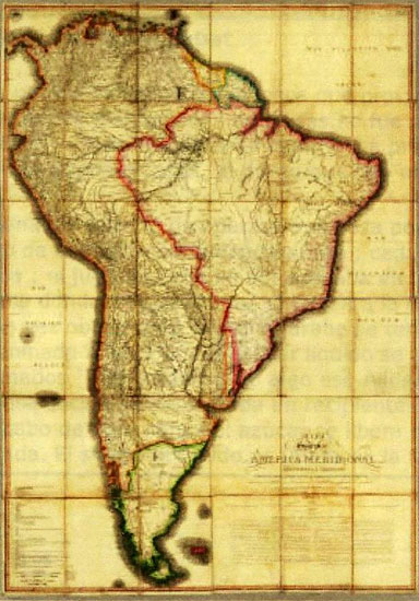 Imagen del mapa de Juan de la Cruz de América del Sur