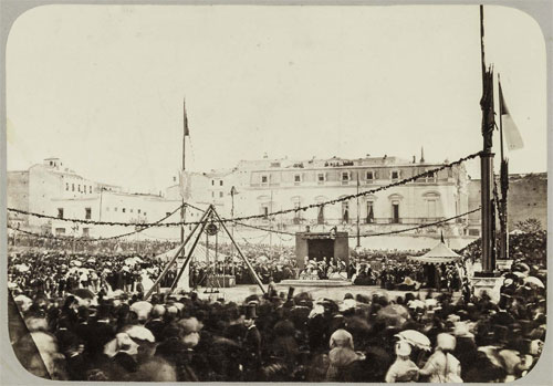 Colocación de la primera piedra de la Biblioteca y Museo Nacional, 21/04/1866. Sig.: 17/186/22