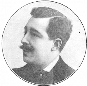 Retrato de Karikato en un reportaje sobre la caricatura española en la Ilustración artística