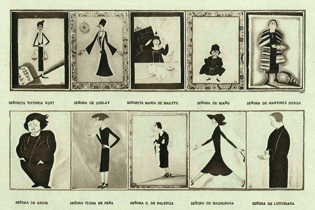 Algunas de las caricaturas de las damas del «Lyceum»