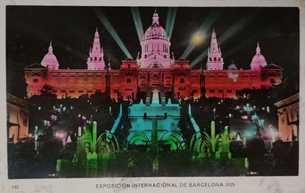 Postal de la Exposición Internacional de Barcelona 1929 - 04/08/1929