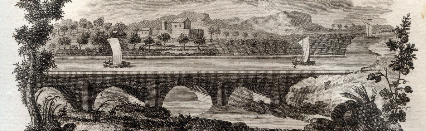 Imagen en blanco y negro de un puente