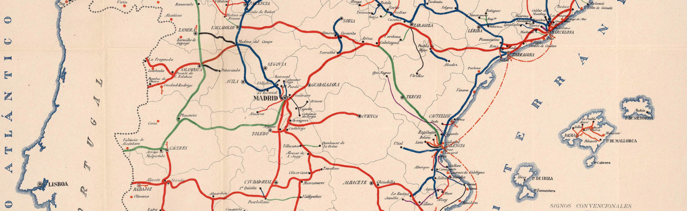 Mapa de ferrocarriles de España (1917)