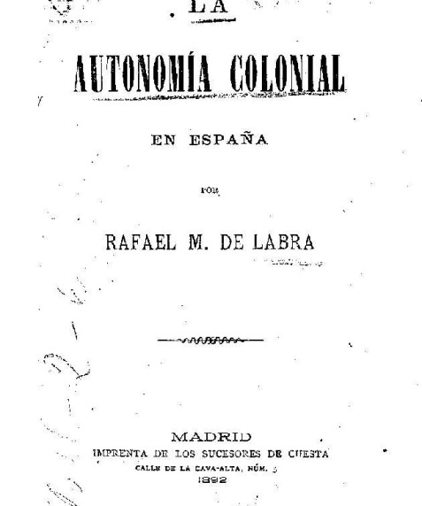 La autonomía colonial en España