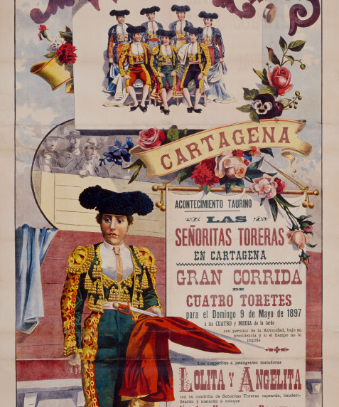 Cartel de la corrida de toros Las señoritas toreras en Cartagena